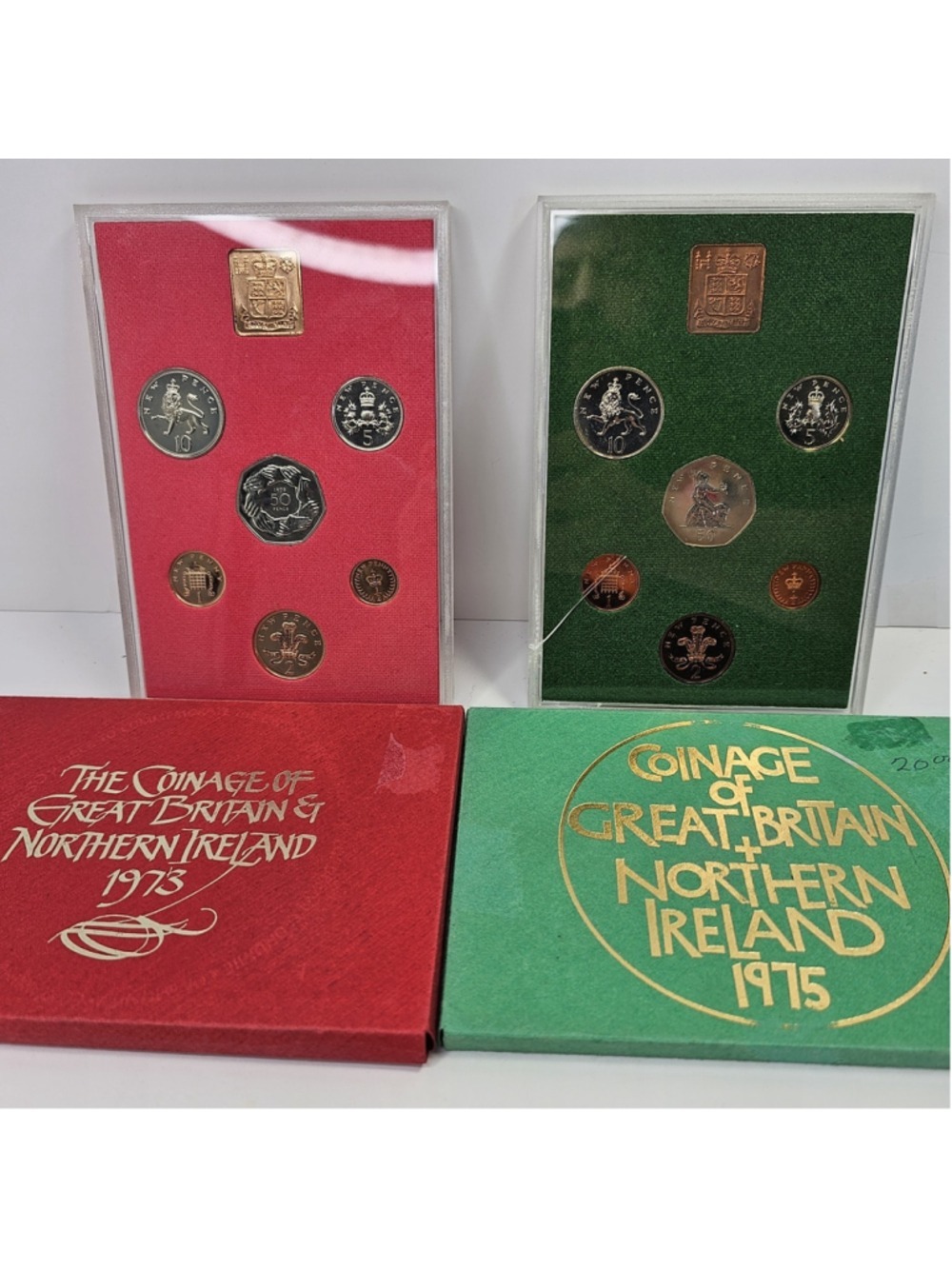 1973 1975 Great Britain Northern Ireland Proof Coin Sets Royal Mint Boxed Lot